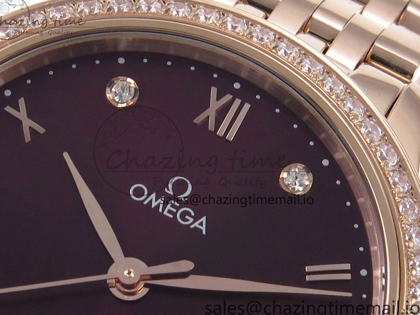 0102 De Ville Prestige Ladies RG VSF 1:1 Best Edition Brown Diamonds Dial on RG Bracelet A Sophisticated 7681